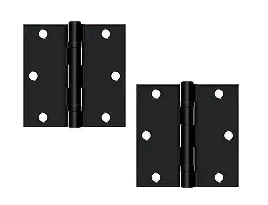 Deltana Ball Bearing Hinge 3-1/2" x 3-1/2" Square Corner in Paint Black finish