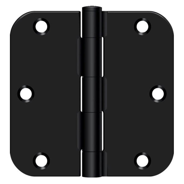 Deltana 3-1/2" x 3-1/2" x 5/8" Radius Hinge in Bright Black Japanned finish