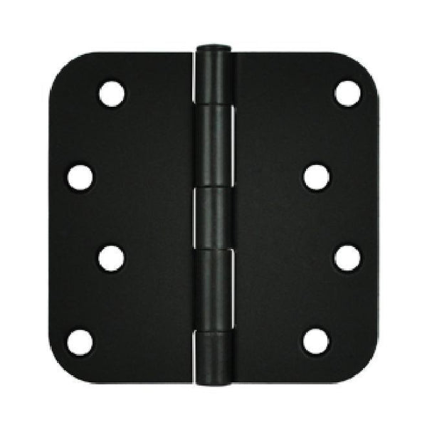 Deltana 4" x 4" x 5/8" Radius Hinge in Bright Black Japanned finish