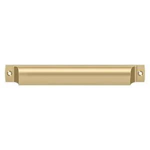 Deltana Rectangular Shell Pull, 7" in Satin Brass finish
