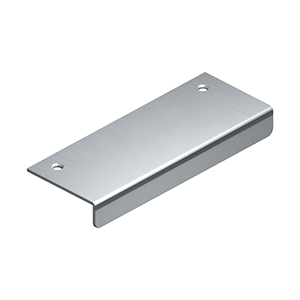 The Deltana Drawer, Cabinet, & Mirror Pull- 4" x 1 1/2" in Brushed Chrome finish.