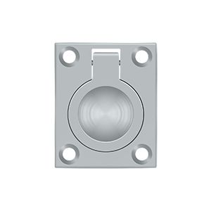 Deltana Flush Ring Pull, 1 3/4" x 1 3/8" in Satin Chrome finish