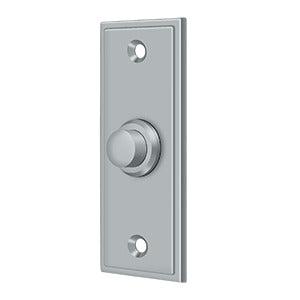 Deltana Rectangular Contemporary Bell Button in Satin Chrome finish