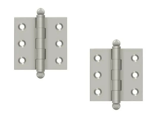 Deltana 2" x 2" Hinge with Ball Tips (Pair) in Satin Nickel finish
