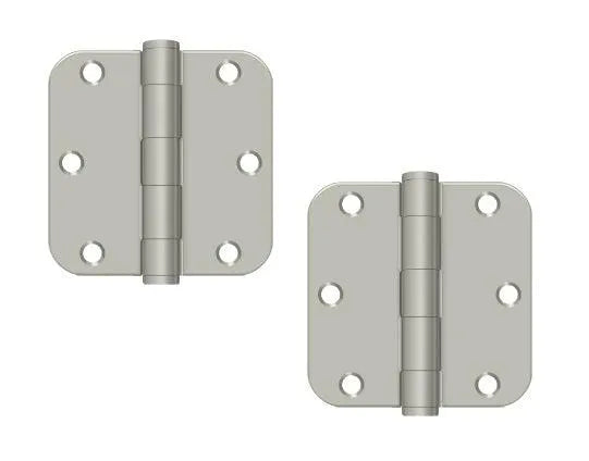 The Deltana 3-1/2" x 3-1/2" x 5/8" Radius Hinge, Heavy Duty in Brushed Nickel finish.