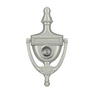 Deltana Victorian Rope Door Knocker with Viewer in Satin Nickel finish