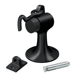 Deltana Cement Floor Mount Bumper with Hook and Eye Paint Black