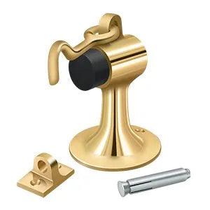 Deltana Cement Floor Mount Bumper with Hook and Eye PVD Polished Brass