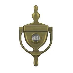 Deltana Door Knocker with Viewer Antique Brass