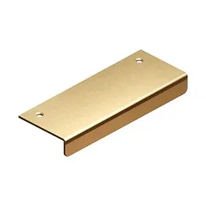 The Deltana Drawer, Cabinet, & Mirror Pull- 4" x 1 1/2" in Brushed Brass finish.