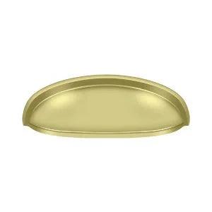 Deltana Elongated Shell Pull, 4 1/2" in Polished Brass finish