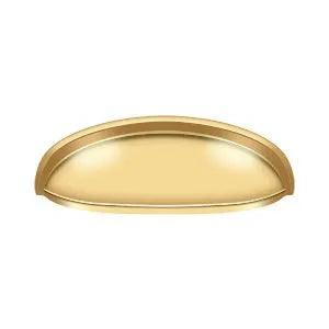 Deltana Elongated Shell Pull, 4 1/2" in PVD Polished Brass finish