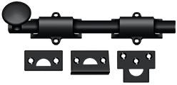 Deltana 8" Heavy Duty Surface Bolt in Flat Black finish