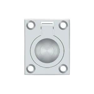 Deltana Flush Ring Pull, 1 3/4" x 1 3/8" Polished Chrome