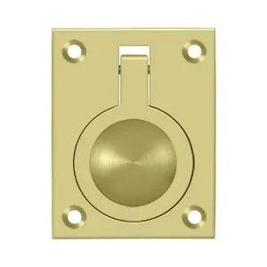 Deltana Flush Ring Pull, 2 1/2" x 1 7/8" in Polished Brass finish