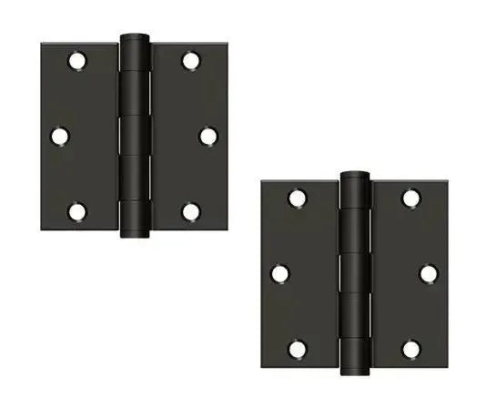 Deltana Heavy Duty Hinge 3-1/2" x 3-1/2" Square Corner in Oil Rubbed Bronze finish