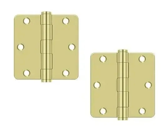 Deltana Heavy Duty Hinge 3-1/2" x 3-1/2" x 1/4" Radius Corner in Polished Brass finish