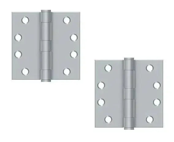 Deltana Heavy Duty Hinge 4" x 4" Square Corner in Brushed Chrome finish