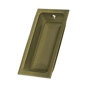 Deltana Large Flush Pull, 3 5/8" x 1 3/4" x 1/2" Antique Brass