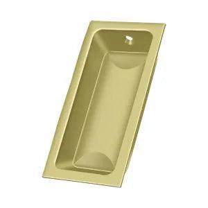 Deltana Large Flush Pull, 3 5/8" x 1 3/4" x 1/2" Polished Brass