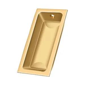Deltana Large Flush Pull, 3 5/8" x 1 3/4" x 1/2" PVD Polished Brass