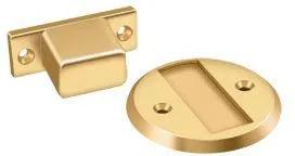 Deltana Magnetic Flush Stop & Door Holder PVD Polished Brass