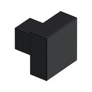 Deltana Modern Square Knob in Flat Black finish