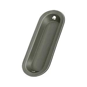Deltana Oblong Flush Pull, 3 1/2" x 1 1/4" x 3/8" Antique Nickel