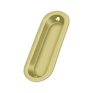 Deltana Oblong Flush Pull, 3 1/2" x 1 1/4" x 3/8" Polished Brass