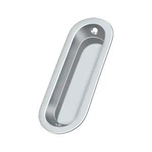 Deltana Oblong Flush Pull, 3 1/2" x 1 1/4" x 3/8" Polished Chrome