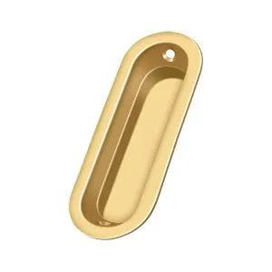 Deltana Oblong Flush Pull, 3 1/2" x 1 1/4" x 3/8" PVD Polished Brass
