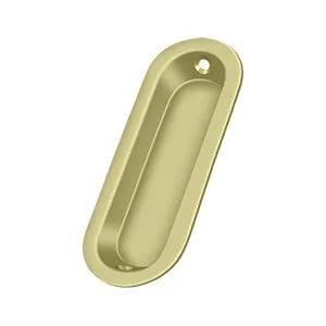 Deltana Oblong Flush Pull, 3 1/2" x 1 1/4" x 3/8" Unlacquered Brass