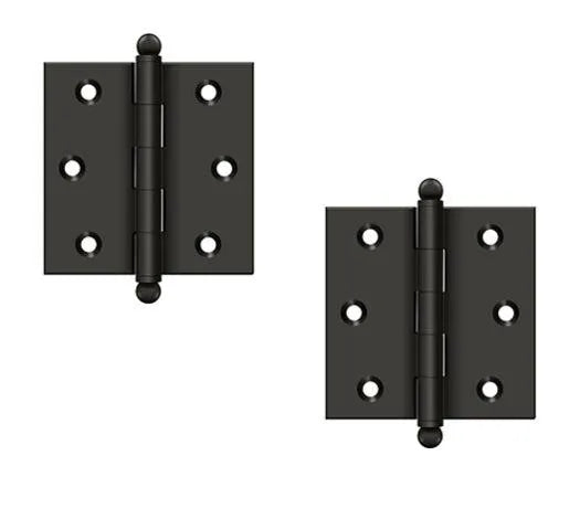 Deltana 2 1/2" x 2 1/2" Hinge with Ball Tips (Pair) in Oil Rubbed Bronze finish