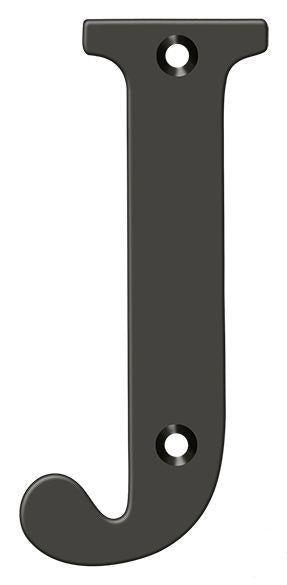 Deltana 4" Residential Letter J in Oil Rubbed Bronze finish