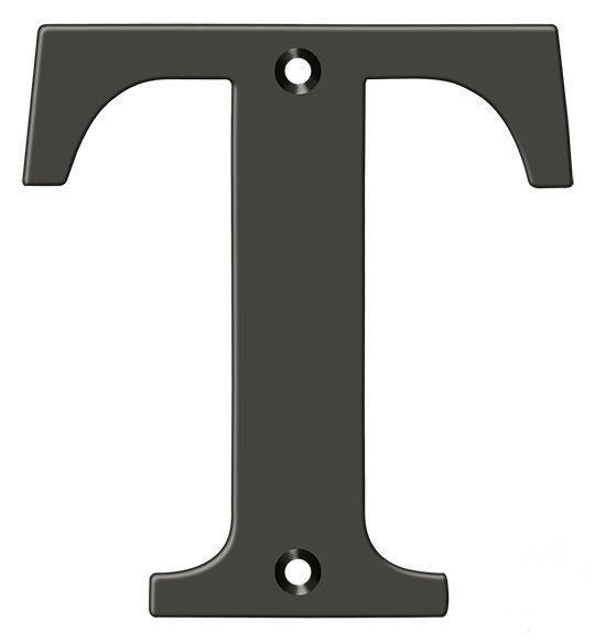 Deltana 4" Residential Letter T in Oil Rubbed Bronze finish