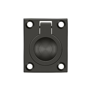 Deltana Flush Ring Pull, 1 3/4" x 1 3/8" in Oil Rubbed Bronze finish