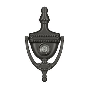 Deltana Victorian Rope Door Knocker with Viewer in Oil Rubbed Bronze finish