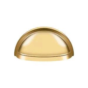 Deltana Oval Shell Handle Pull, 3 1/2" in PVD Polished Brass finish