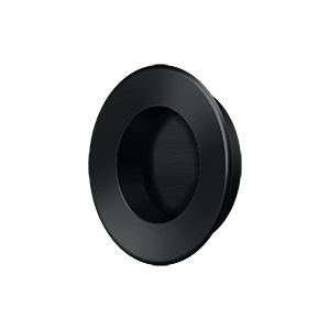 Deltana 1 7/8" Round Flush Pull in Flat Black finish