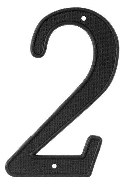 Deltana 4" House Number, Zinc Die-Cast, No. 2 in Paint Black finish