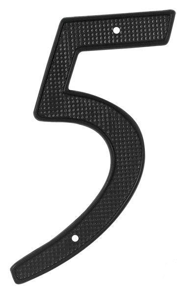 Deltana 4" House Number, Zinc Die-Cast, No. 5 in Paint Black finish