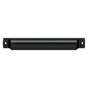 Deltana Rectangular Shell Pull, 7" in Flat Black finish