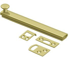 Deltana 6" Heavy Duty Concealed Screw Surface Bolt in Polished Brass finish