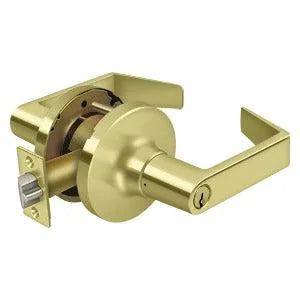 Deltana Commercial Storeroom Grade 1 Clarendon Lever with Cylinder in Polished Brass finish