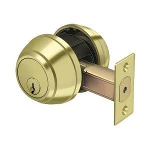 Deltana Double Cylinder Deadbolt-Grade 1 in Polished Brass finish