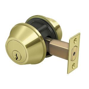 Deltana Double Cylinder Deadbolt-Grade 2 in Polished Brass finish