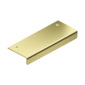 The Deltana Drawer, Cabinet, & Mirror Pull- 4" x 1 1/2" in Polished Brass finish.