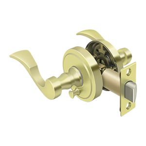 Deltana Privacy Right Hand Lacovia Lever in Polished Brass finish