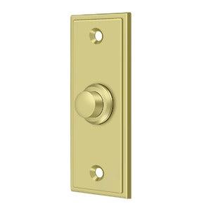 Deltana Rectangular Contemporary Bell Button in Polished Brass finish