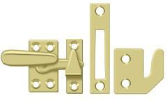 Deltana Small Window Lock / Casement Fastener in Polished Brass finish